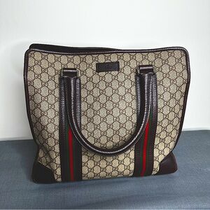 Gucci - Vintage, Authentic - GG Monogram Canvas Tote & Briefcase - Beautiful Bag